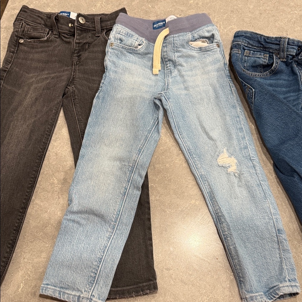 Set of Three Kids' Jeans in Black, Light Blue, and Dark Blue - Picture 5 of 6